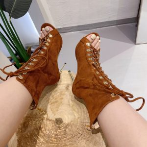 2023 Italian Street Style Comfortable Lace-Up Rivet Ankle Boots with Sizes 35-42
