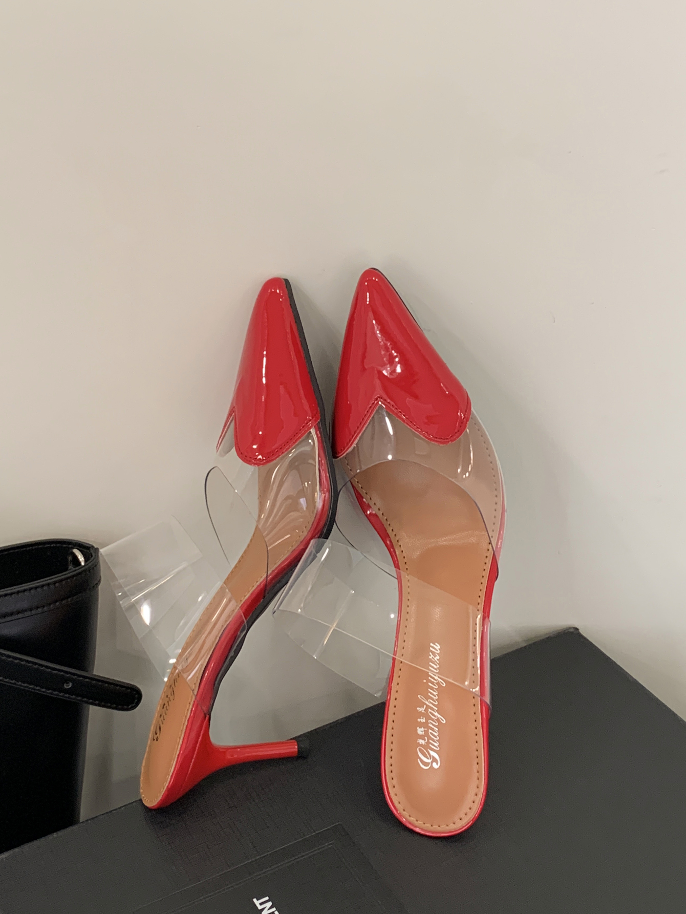 Transparent Toe Slippers for Women High Heel 2025 Summer New French Heart Design Pointed Toe - Image 2