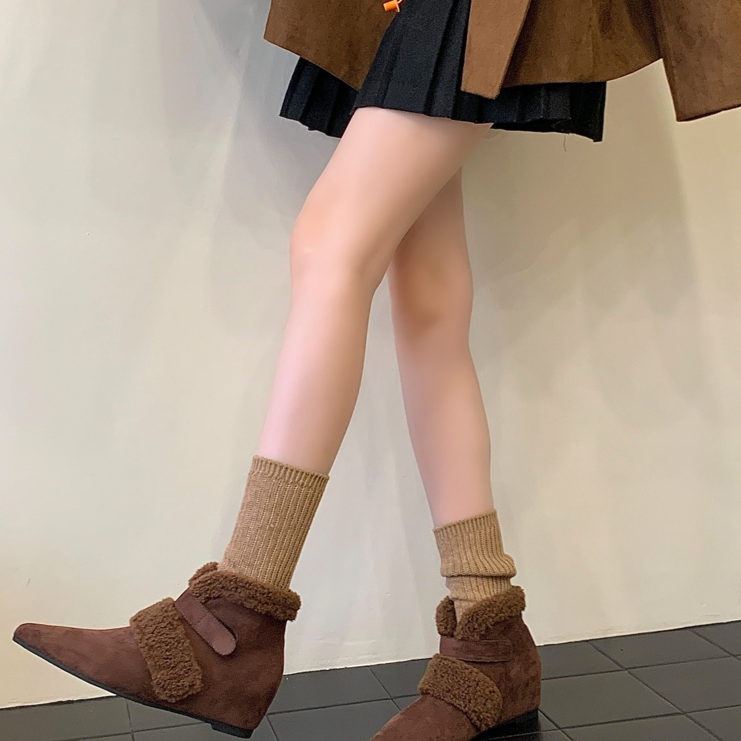 2025 New Winter Fleece Lined Cotton Shoes for Women - Faux Fur Ankle Boots with Hidden Heel - Image 5