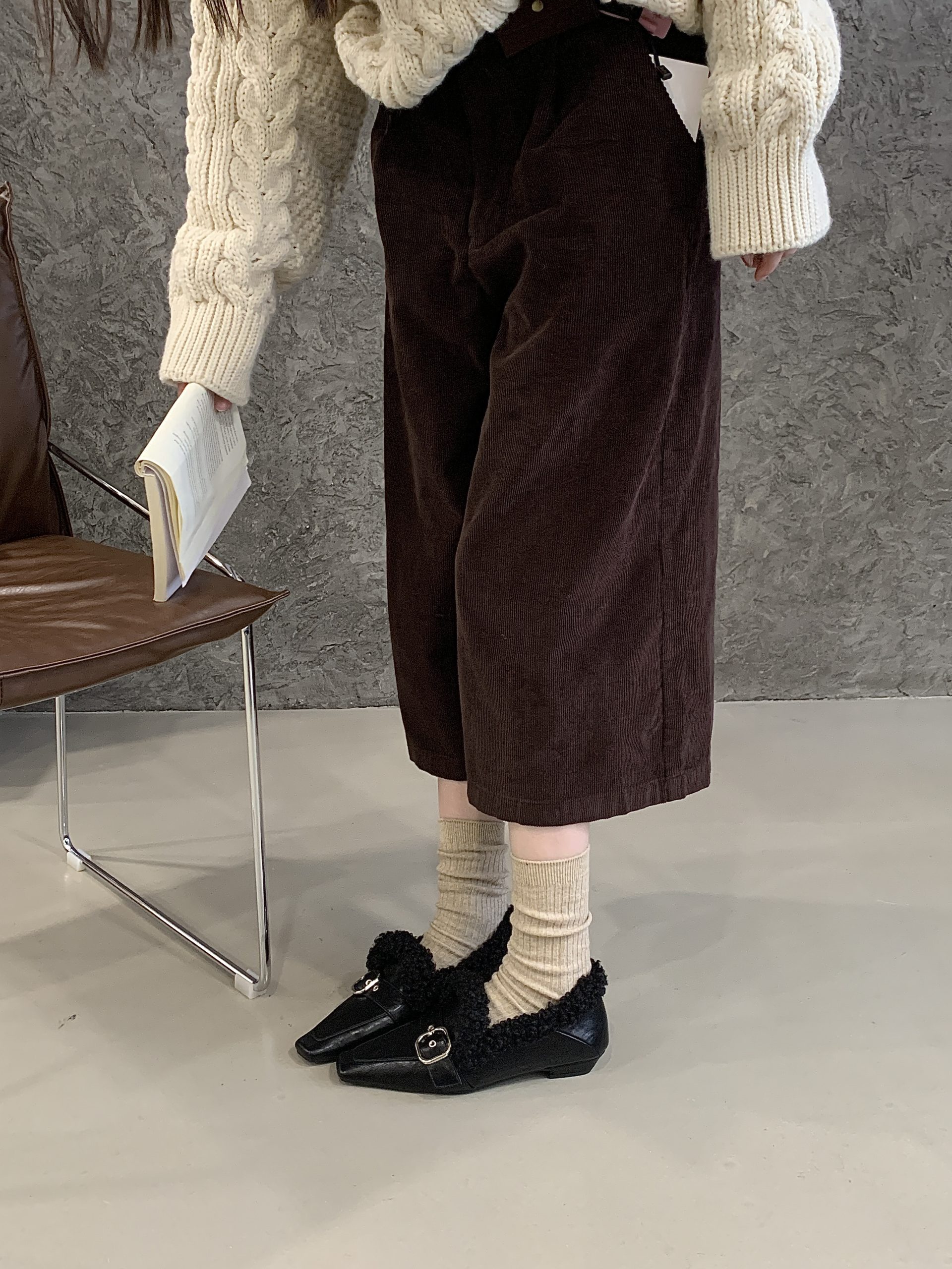 2025-new-winter-korean-square-toe-chunky-heel-furry-shoes-comfortable-deep-mouth-womens-shoes