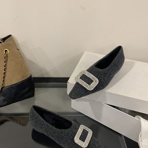 2025 New Winter Diamond Buckle Square Toe Height Increasing Plush Warm Fashion Casual Fur Shoes