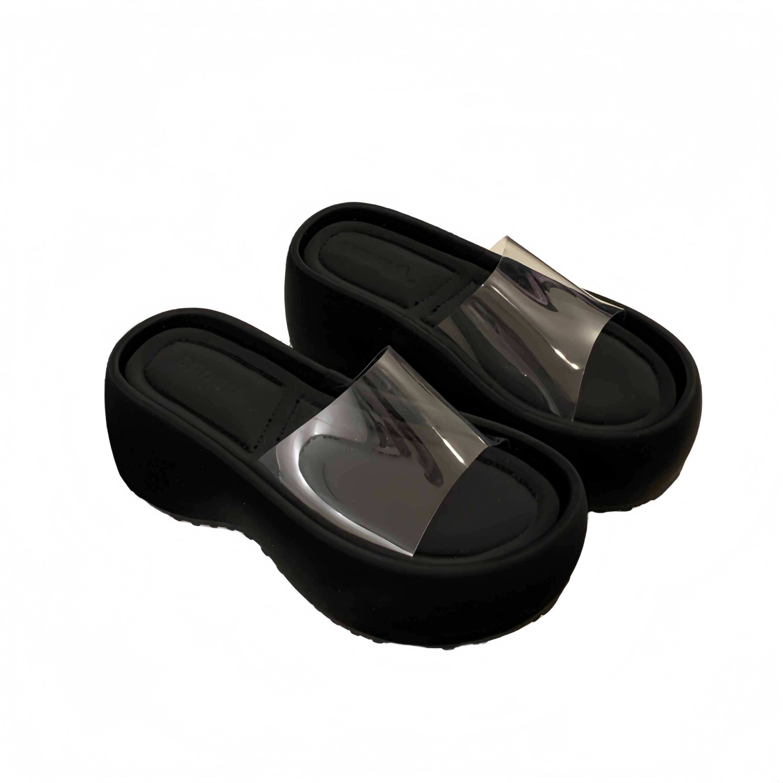 BUBUFLY 2026 New Summer One-Strap Transparent Toe Platform Wedge Sandals for Women - Image 5