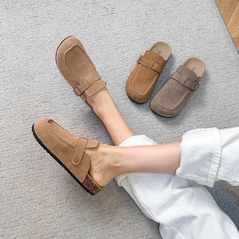 Baotou Half Slippers Women Flat 2026 New Style Simple Fashion Casual Thick Sole Birkenstock Shoes - Image 4
