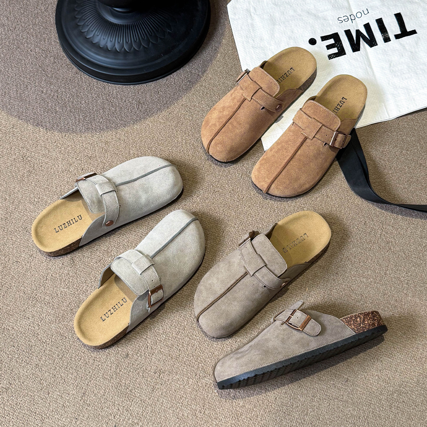Women's Closed Toe Flat Slippers 2026 New Summer Fashion Casual Thick Sole Birkenstock Style