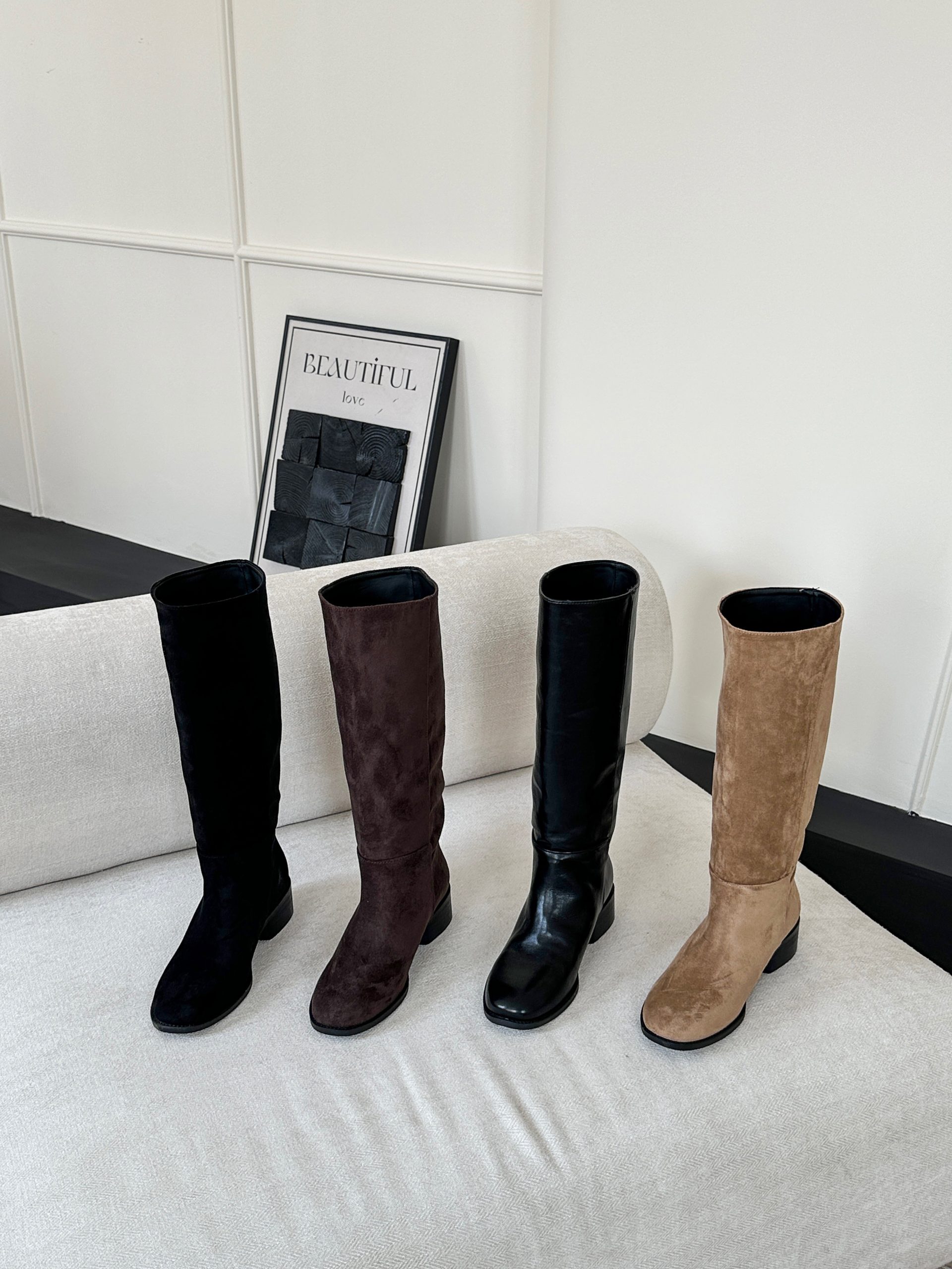 2026 Autumn Winter New Simple Versatile Over Knee Boots Women Round Toe Low Heel PU Lining Suede - Image 2