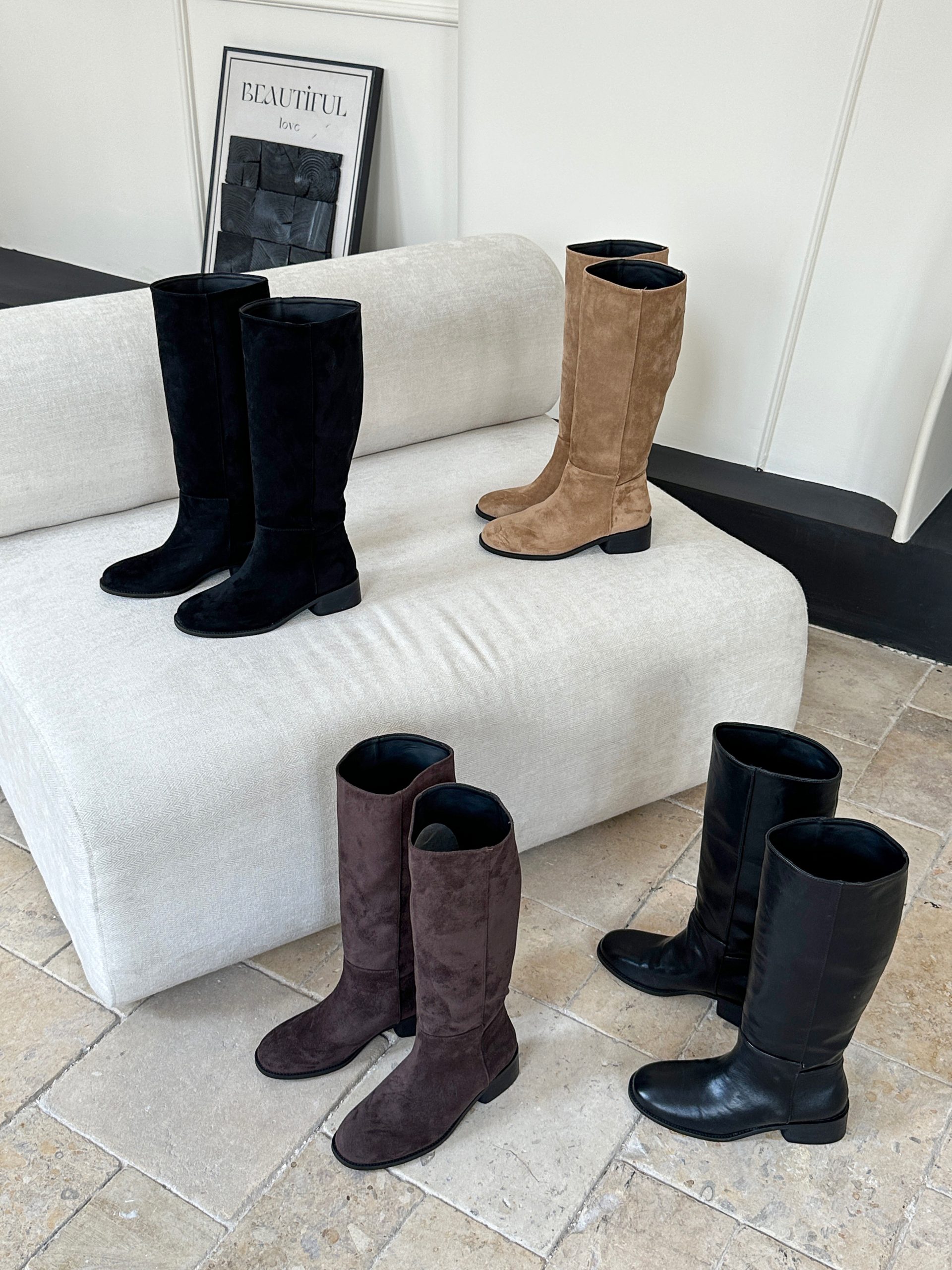 2026 Autumn Winter New Simple Versatile Over Knee Boots Women Round Toe Low Heel PU Lining Suede - Image 3